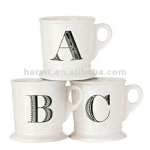 Best Home Porcelain Cup Custom Shape Gift Mug/Custom Letter Printed Coffee Mugs